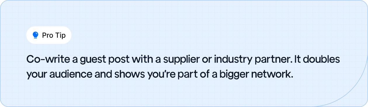 Co-write guest post with industry partners