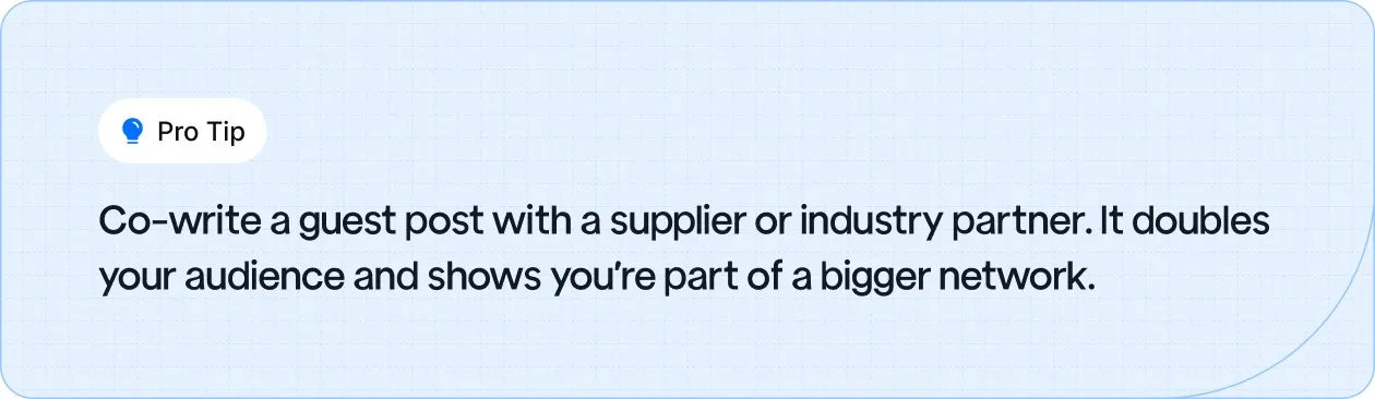 Co-write guest post with industry partners