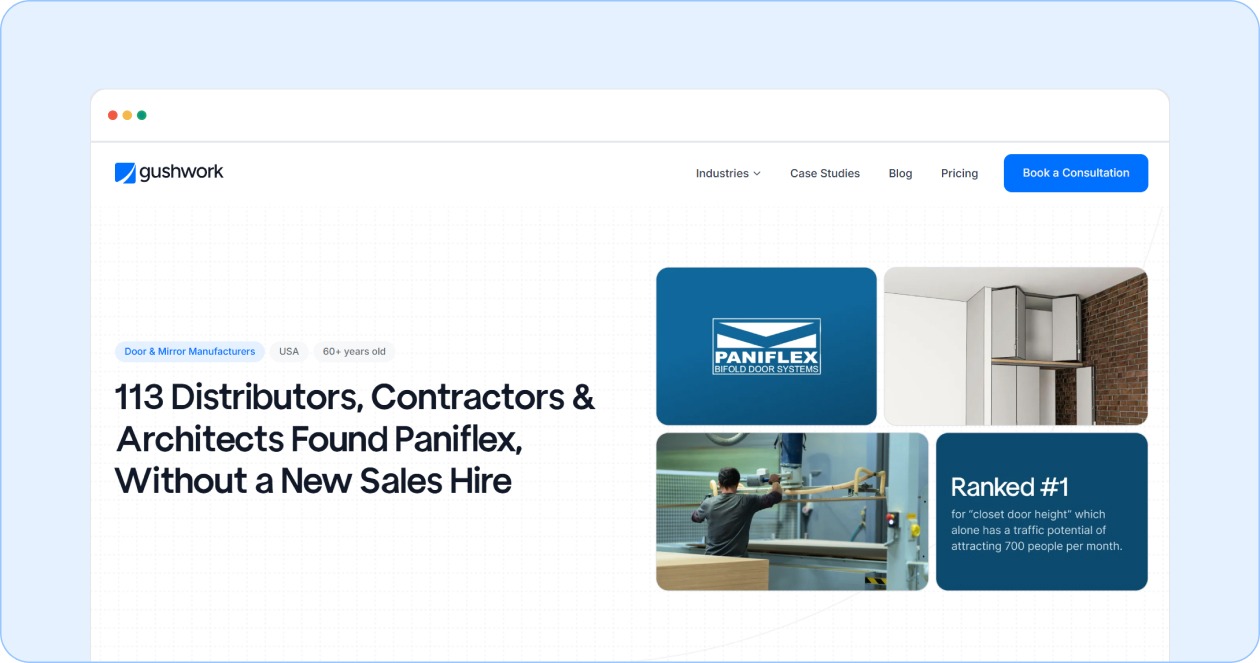 A Closet Door Distributor Captured 113 Qualifies Leads in Less Than 6 Months