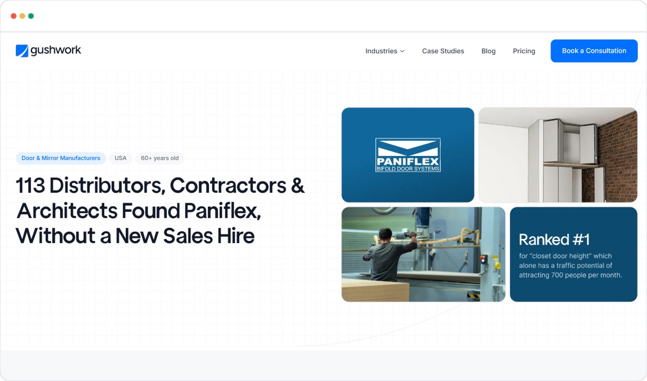 a case study showing how search-aligned pages increased visibility and qualified buyer conversations alongside paid ads.