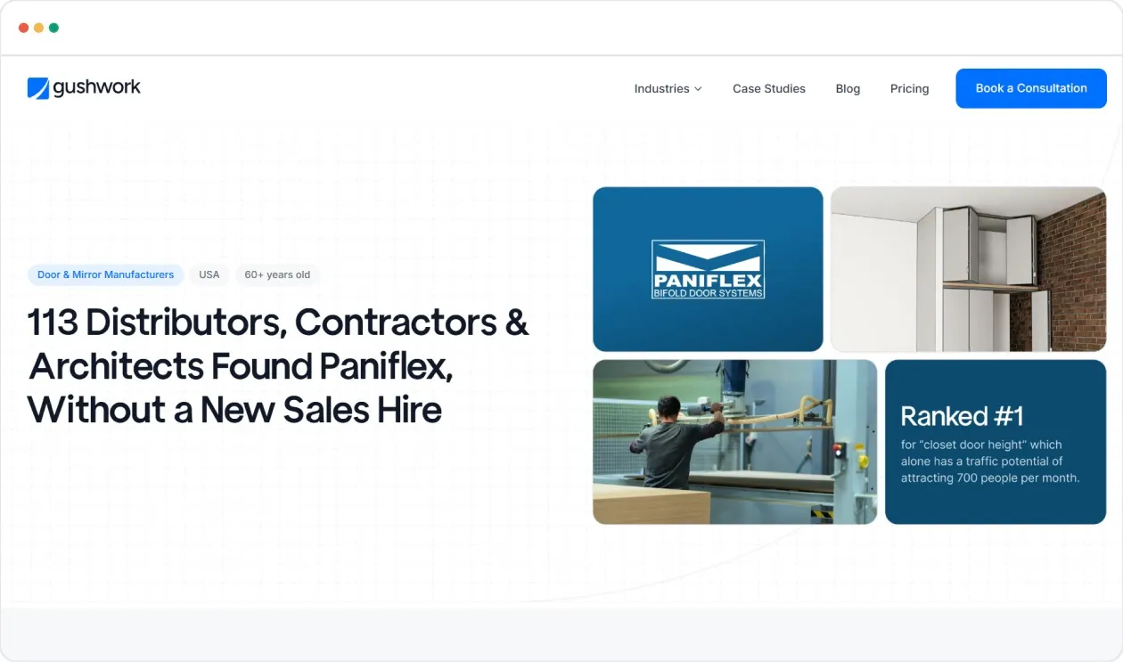a case study showing how search-aligned pages increased visibility and qualified buyer conversations alongside paid ads.