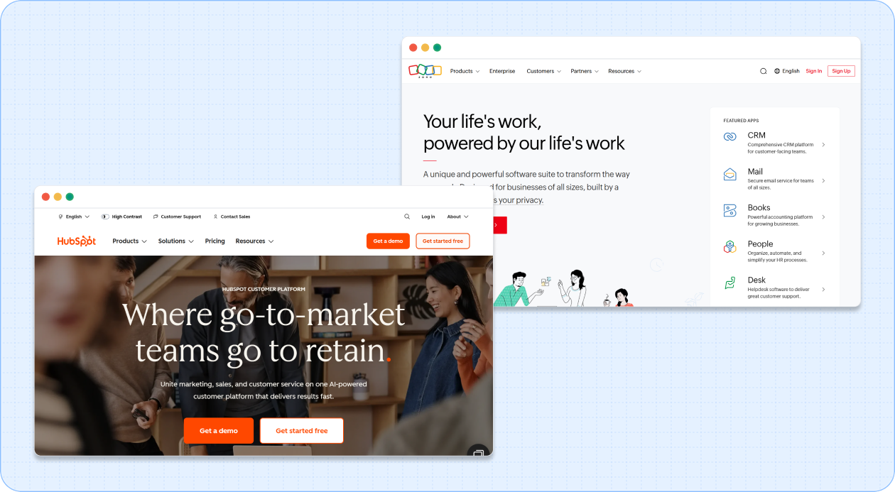 CRM Integration Like HubSpot and Zoho
