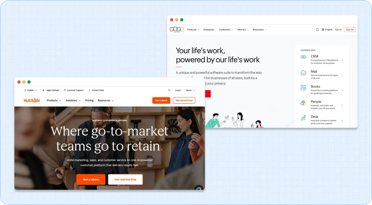 CRM Integration Like HubSpot and Zoho