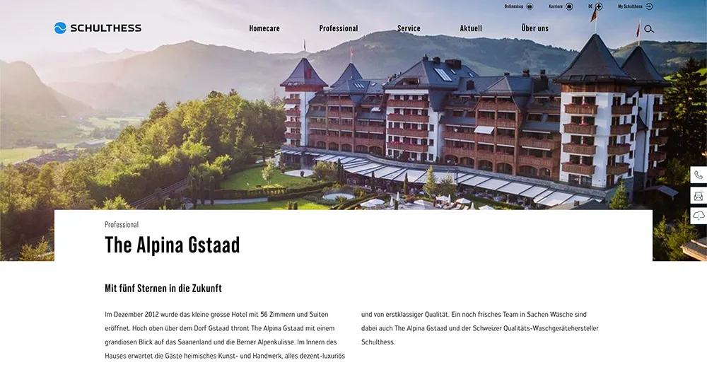 Schulthess Website Referenz – Webagentur Zürich Rosarot