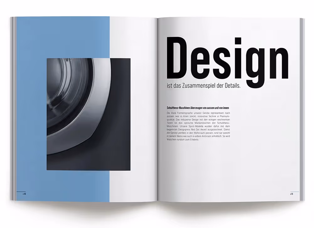 Schulthess Katalog Design Trommel – Werbeagentur Zürich