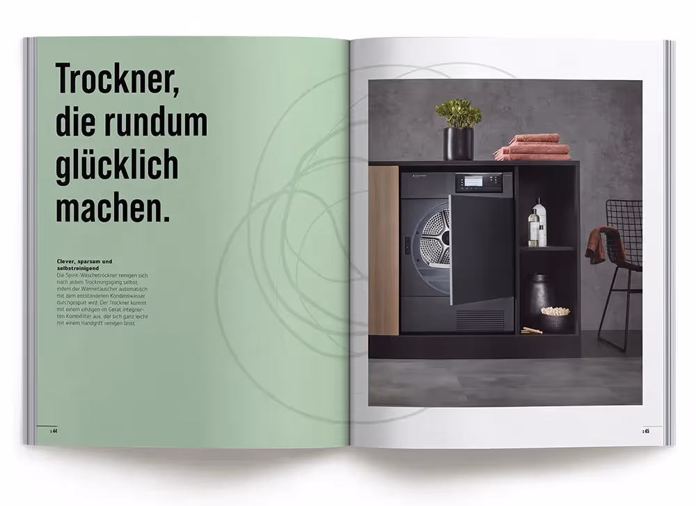 Schulthess Katalog mit eingebautem Wäschetrockner – Werbeagentur Zürich