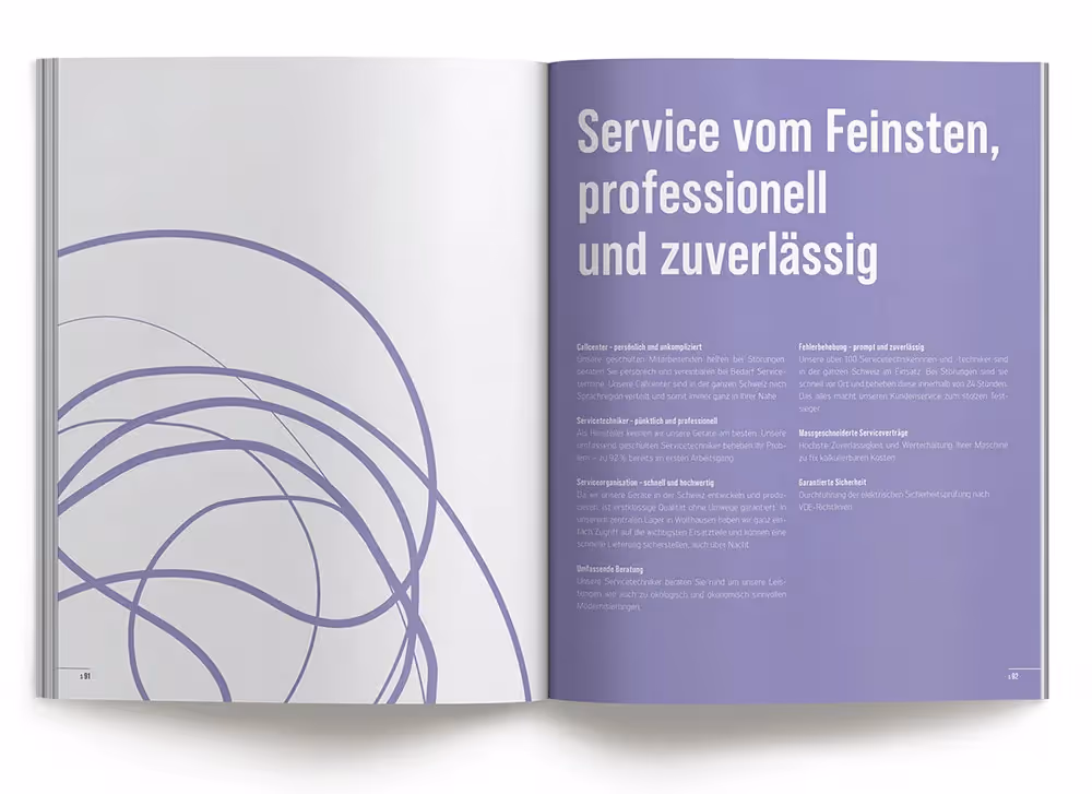 Schulthess Katalog Violett – Werbeagentur Zürich