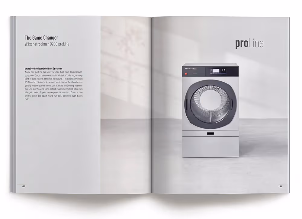 Schulthess Katalog grosser Industriewaschmaschine – Werbeagentur Zürich