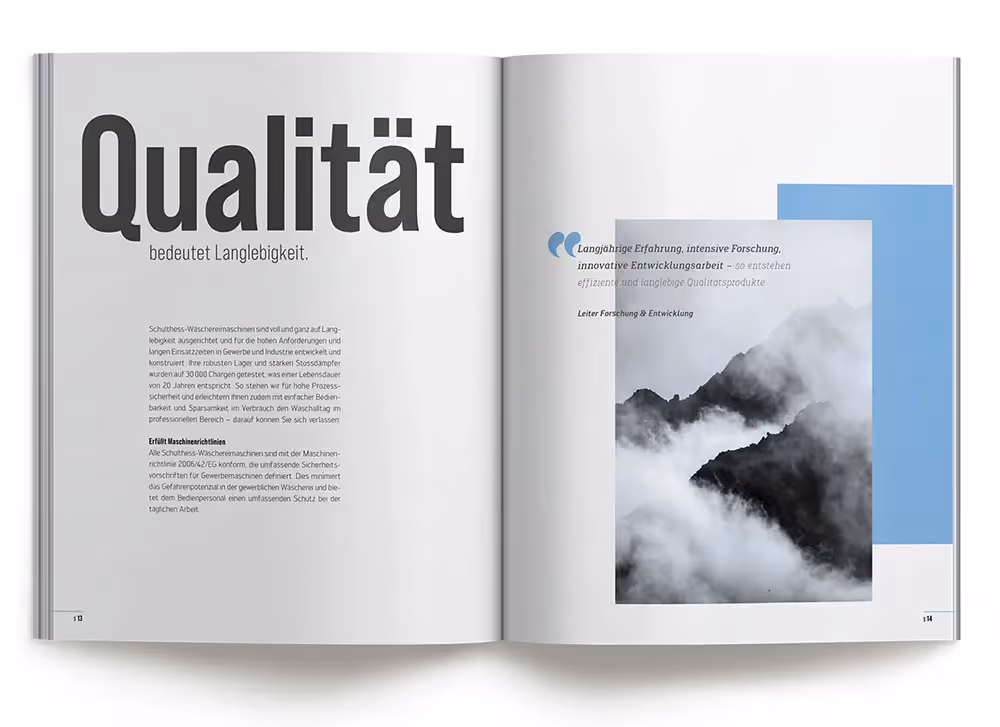 Schulthess Katalog Qualität – Werbeagentur Zürich