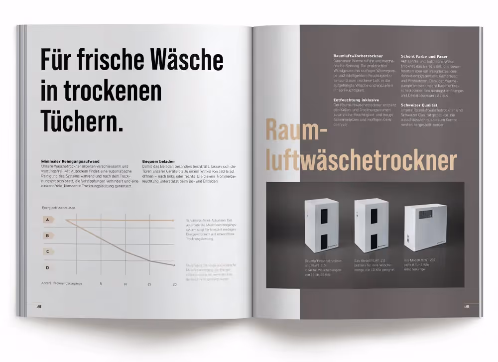 Schutlhess Katalog mit Wäschetrockner – Werbeagentur Zürich
