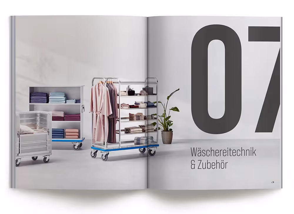 Schulthess Katalog mit Wäscheständer – Werbeagentur Zürich