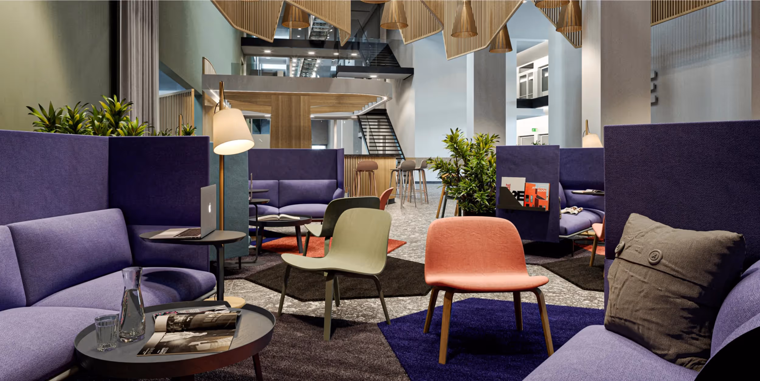 Stenna Flims Lounge Einrichtung in Violett – Werbeagentur Zürich