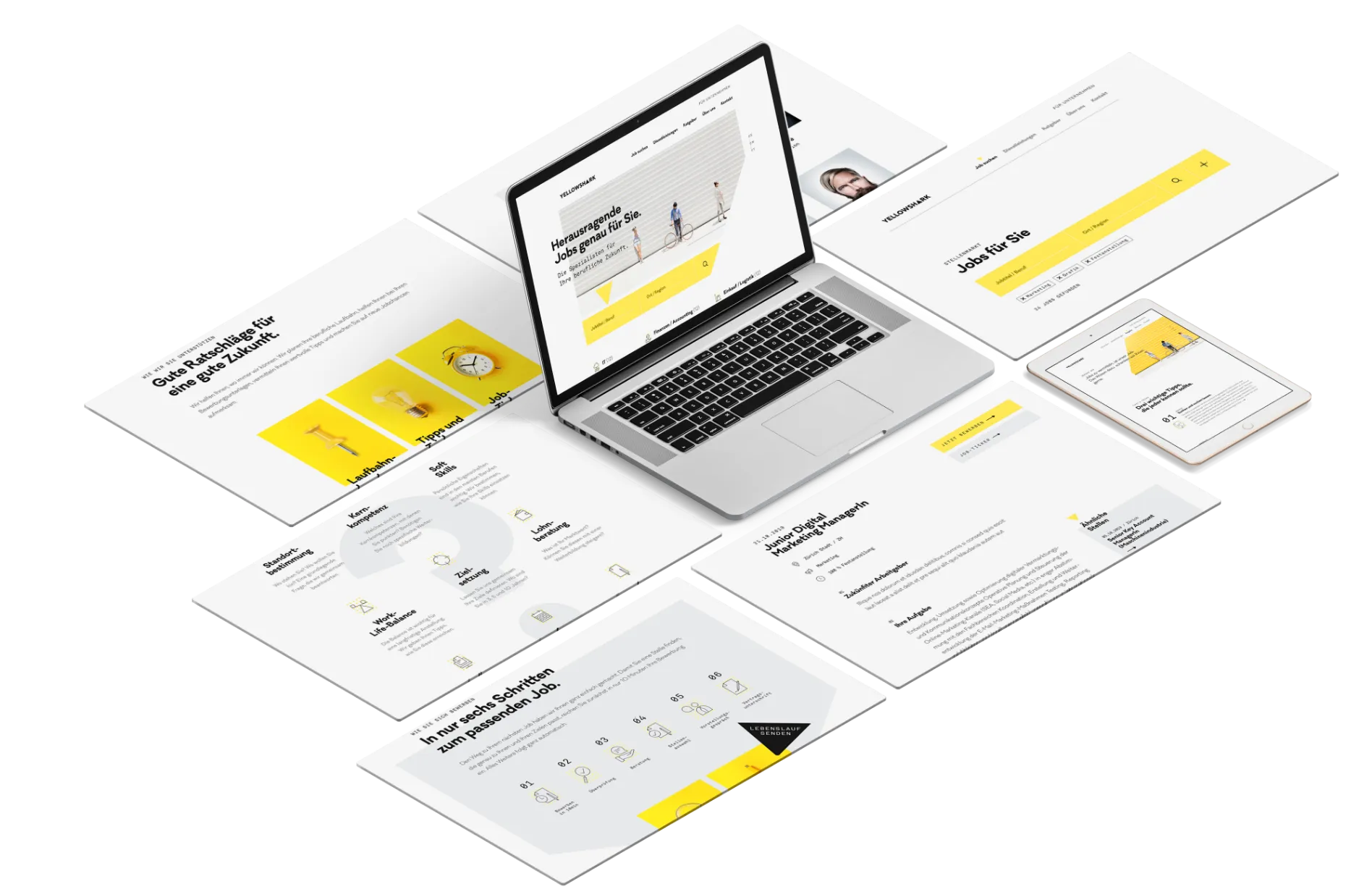 Yellowshark Website Mockup Laptop – Webdesign Agentur Zürich