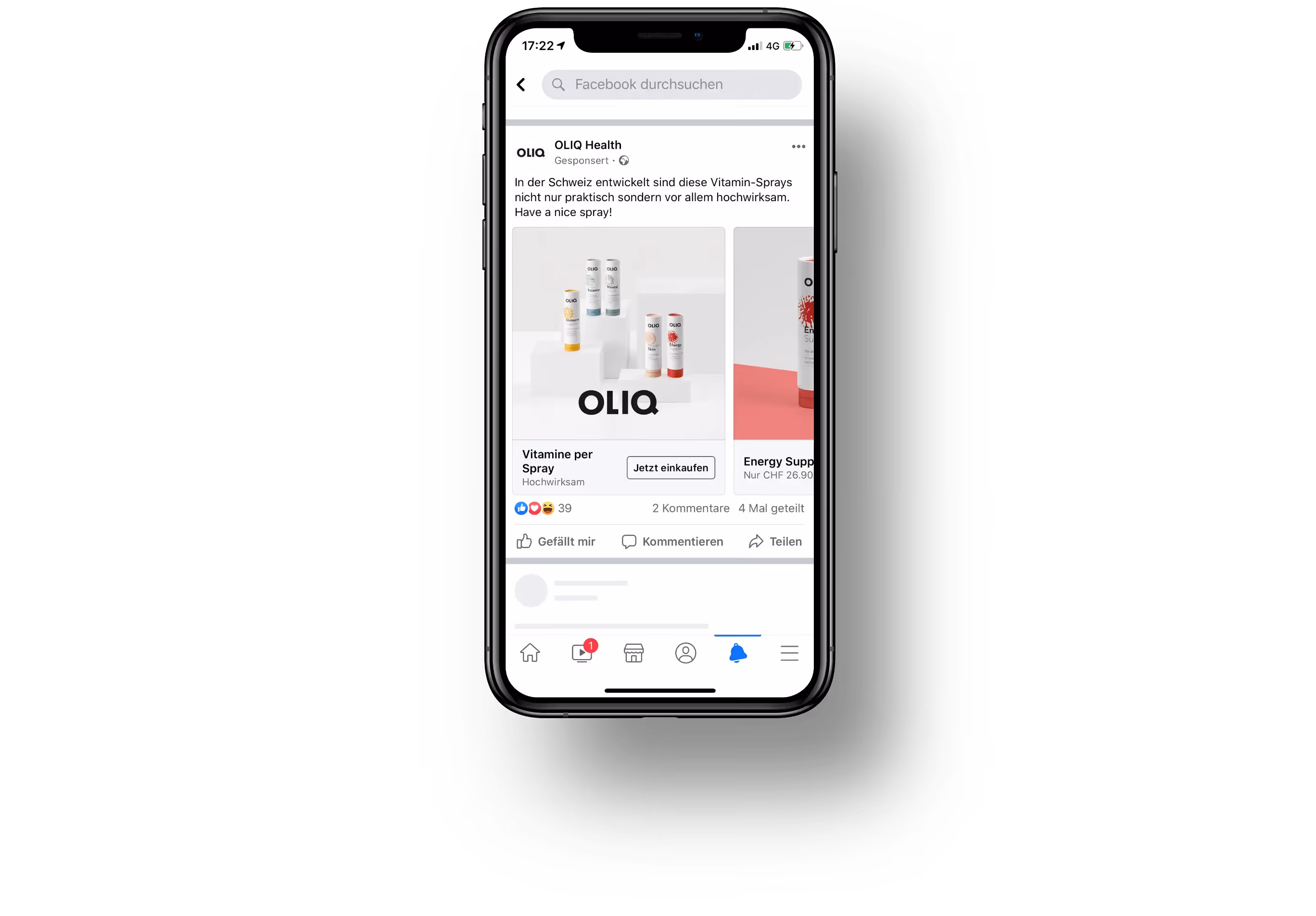 OLIQ Mobile Website Mockup – Werbeagentur Zürich