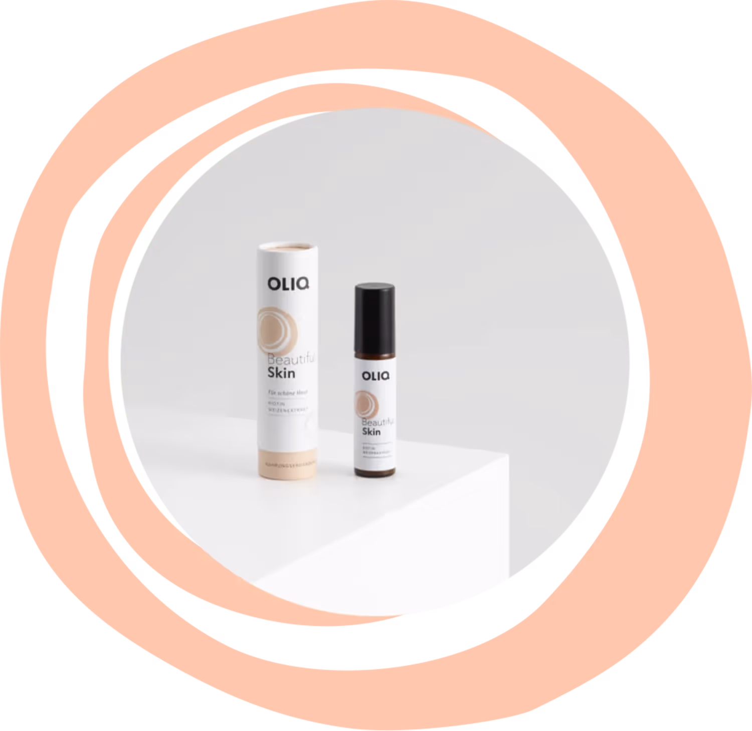 OLIQ Spray Produkte in einem Kreis – Online Marketing Agentur