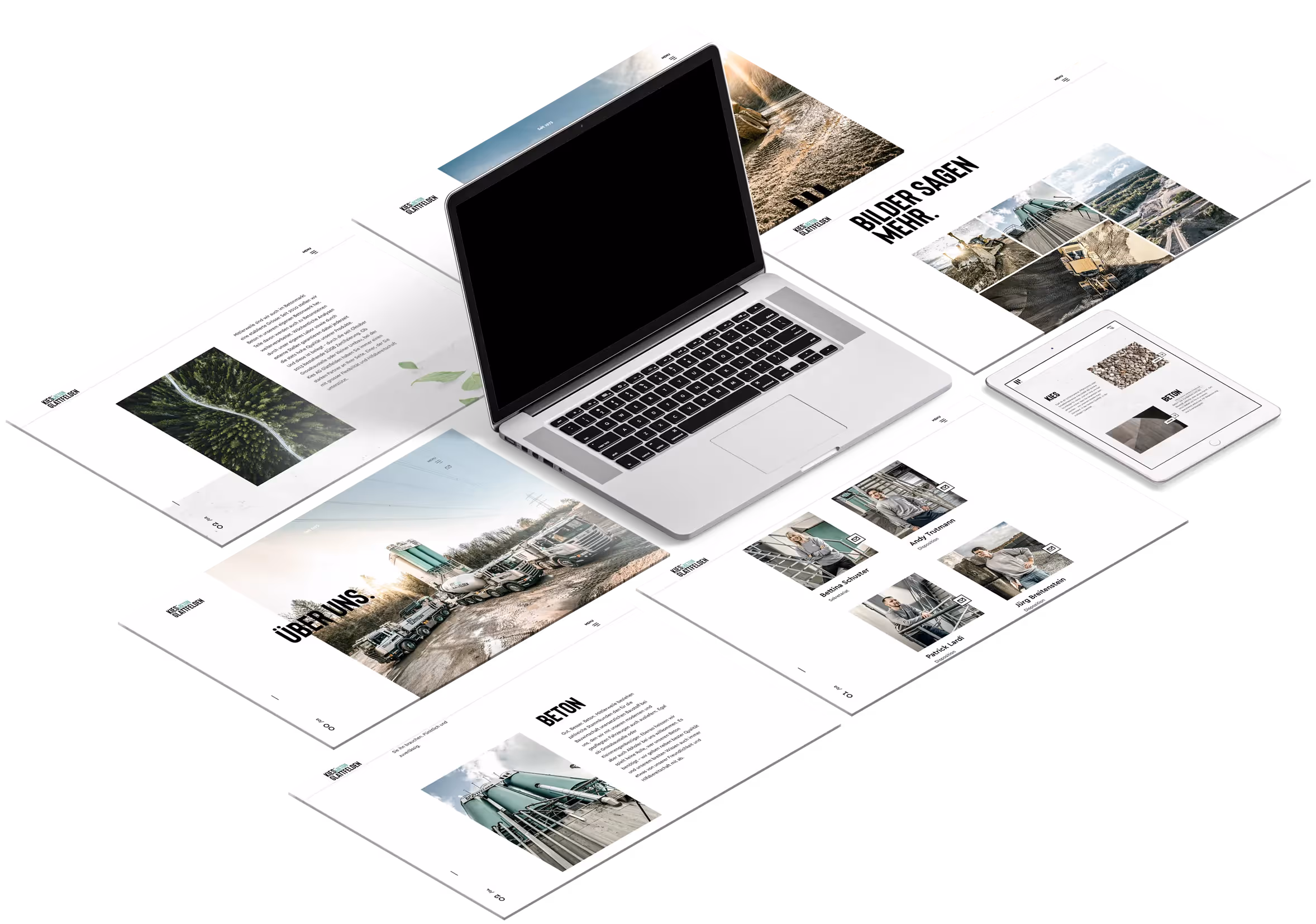 Kieswerk Website Mockup Laptop – Marketing Agentur