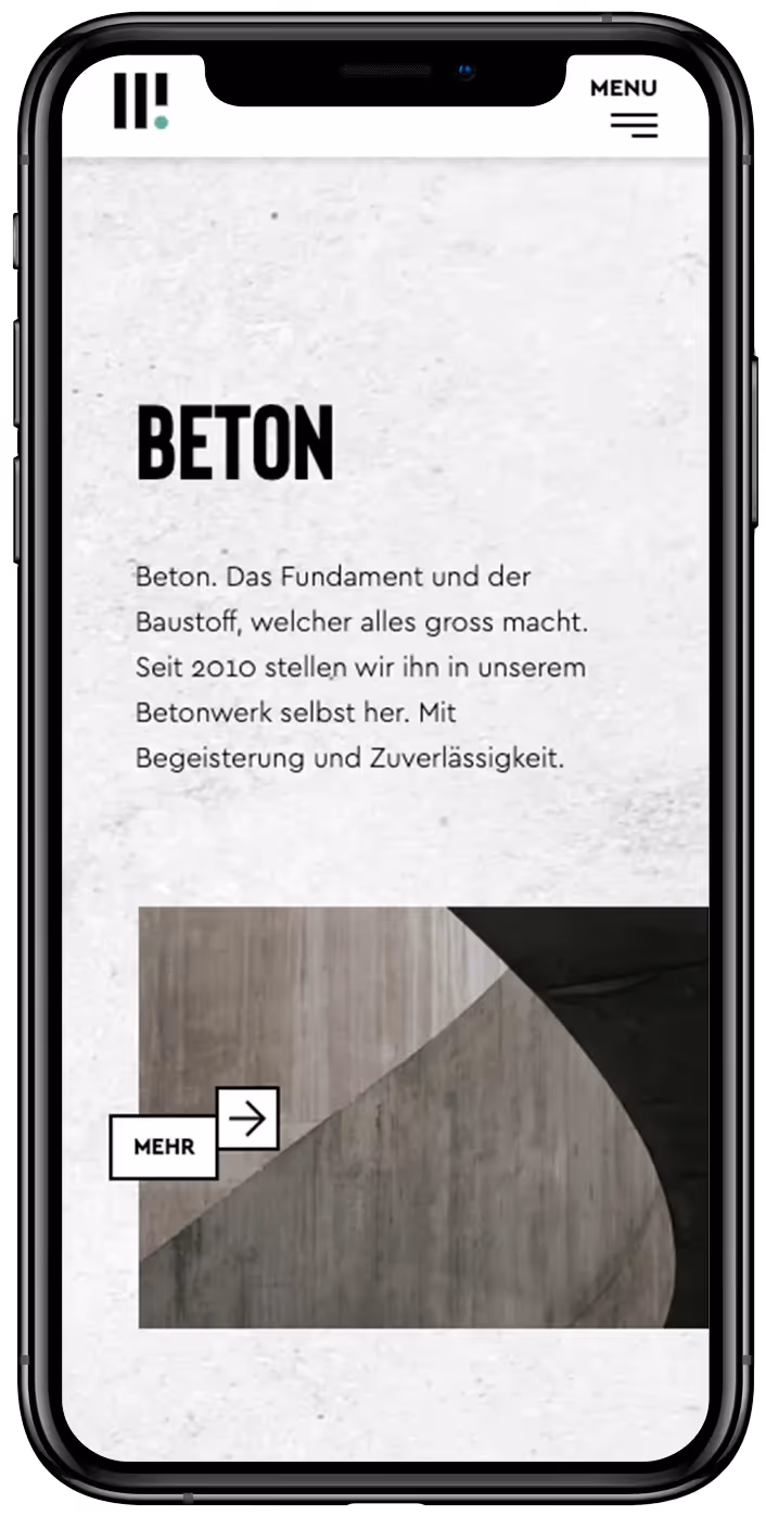 Kieswerk iphone Mockup – Werbeagentur Zürich