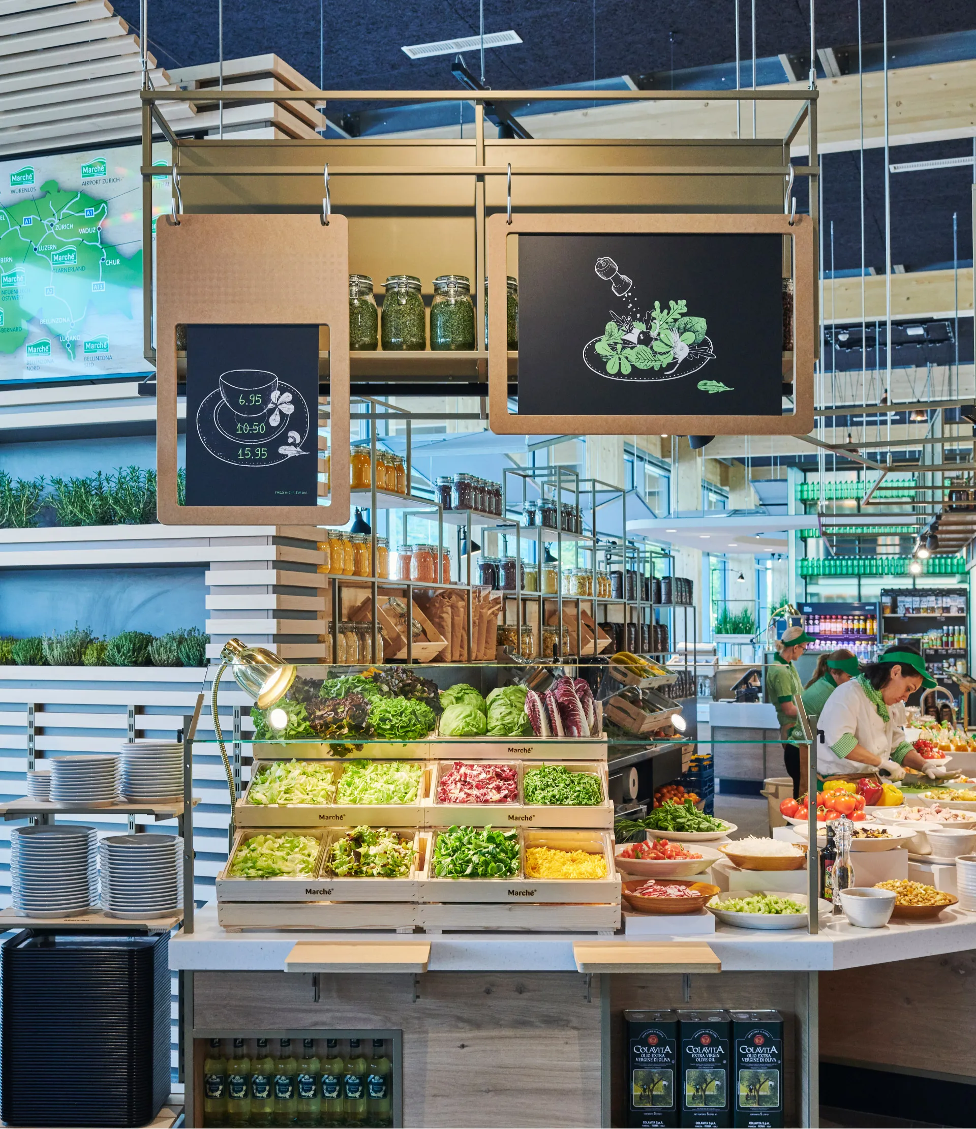 Marche Restaurant mit gemüse in der Theke – Marketing Agentur