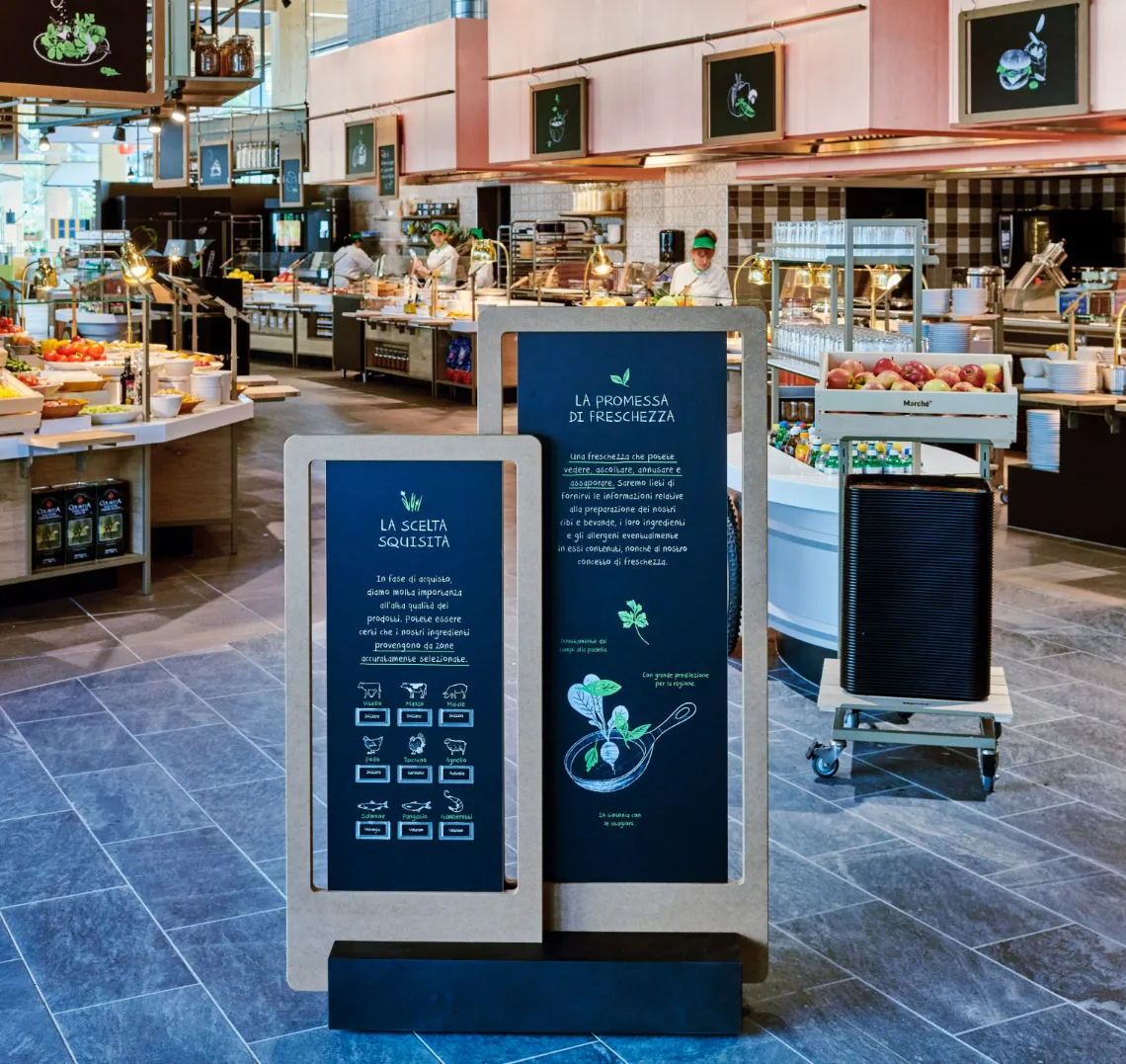 Marche Menu Tafel vor Restaurant – Marketing Agentur