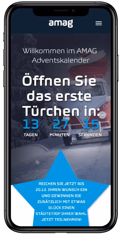 AMAG Landingpage Adventskalender Kampagen Mobile – Online Marketing Agentur