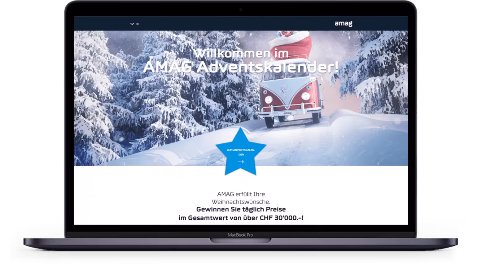 AMAG Laptop Mockup Adventskalender Kampagne – Online Marketing Agentur