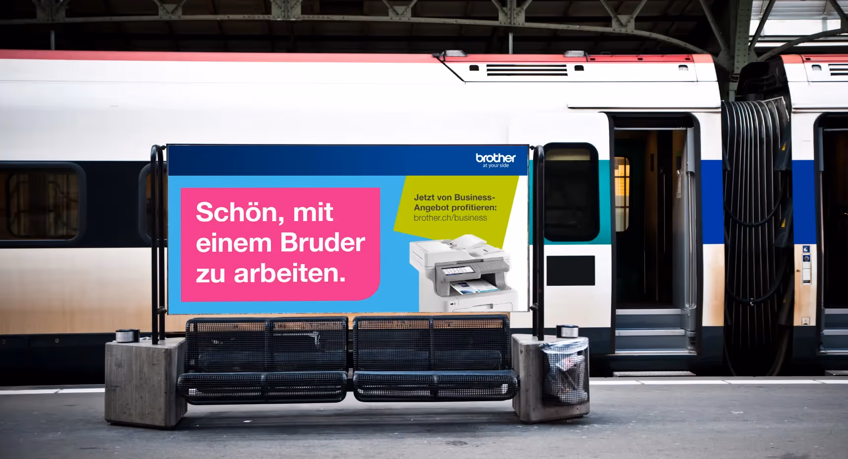 Brother OOH Kampagne am Bahnhof – Werbeagentur Zürich