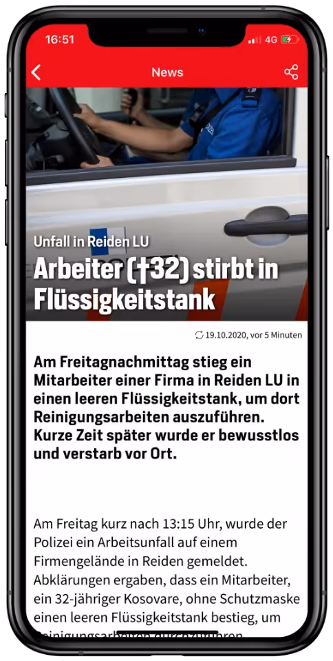 Blick App Landingpage Mobile Mockup – Werbeagentur Zürich