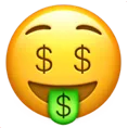 Icon Gesicht mit Geld Zunge Emoji – Werbeagentur Zürich