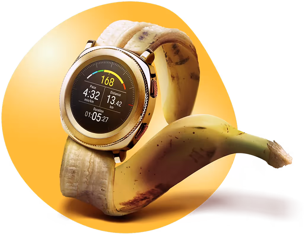 Bananenschale mit integrierter Uhr – Marketing Agentur