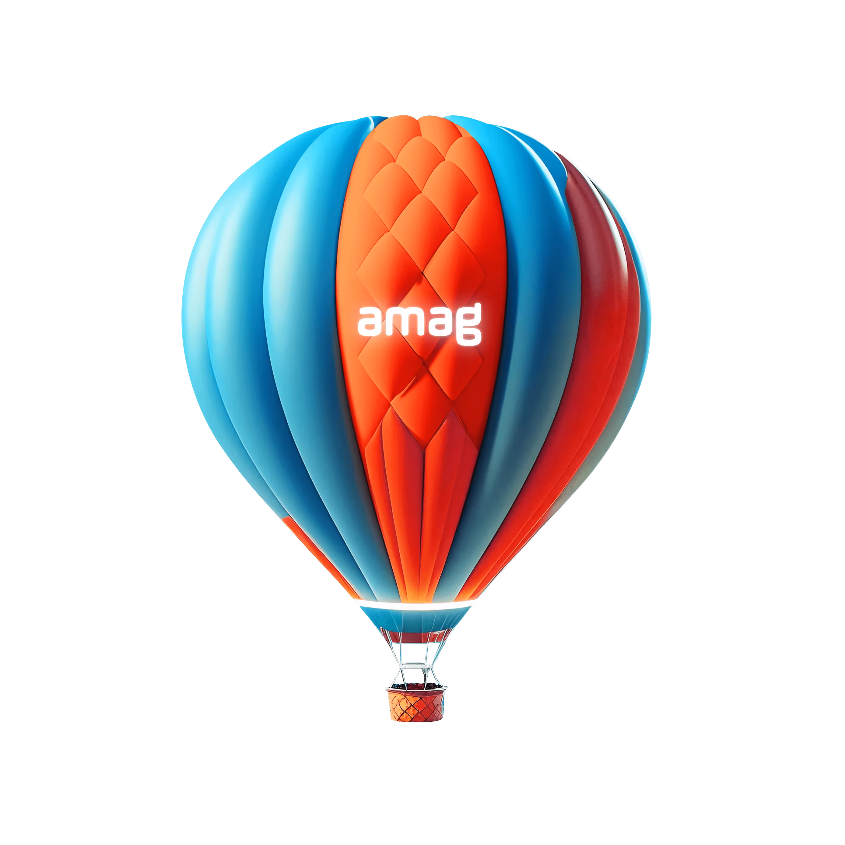 AMAG Heissluftballon in blau und rot – Werbeagentur Zürich