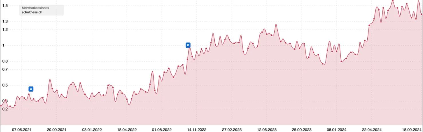 SEO Sichtbarkeit der Website schulthess.ch – SEO Agentur