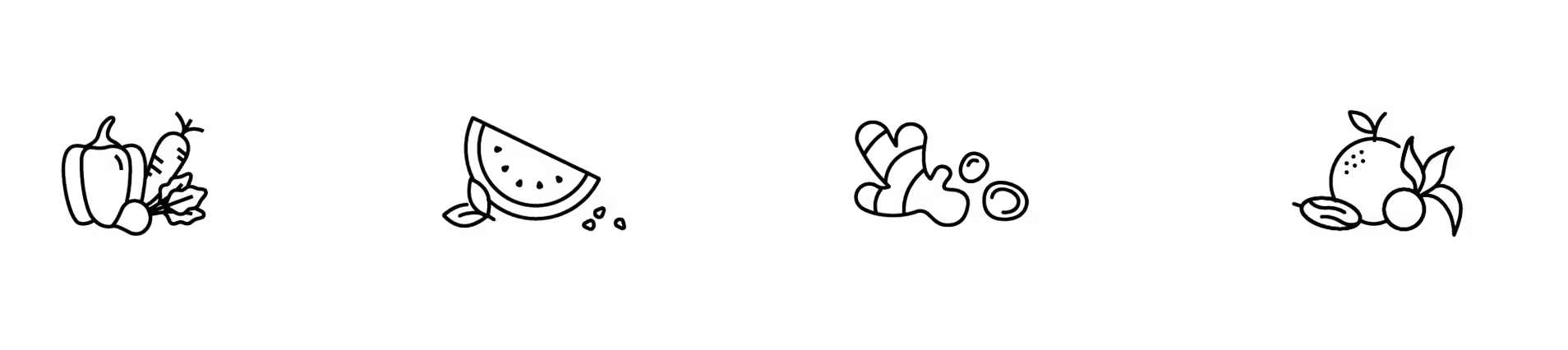 Illustration Obst schwarz, Migrolino – Branding Agentur