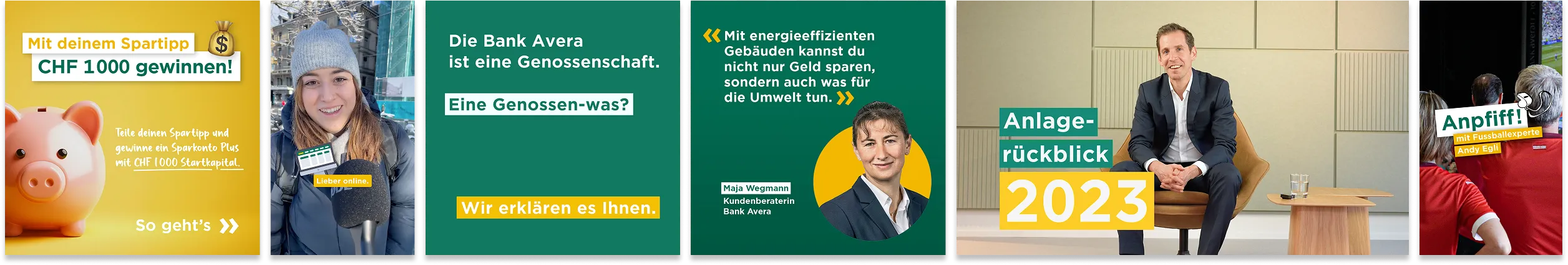 Bank Avera Karussell mit mehreren Bilder – Social Media Agentur 04