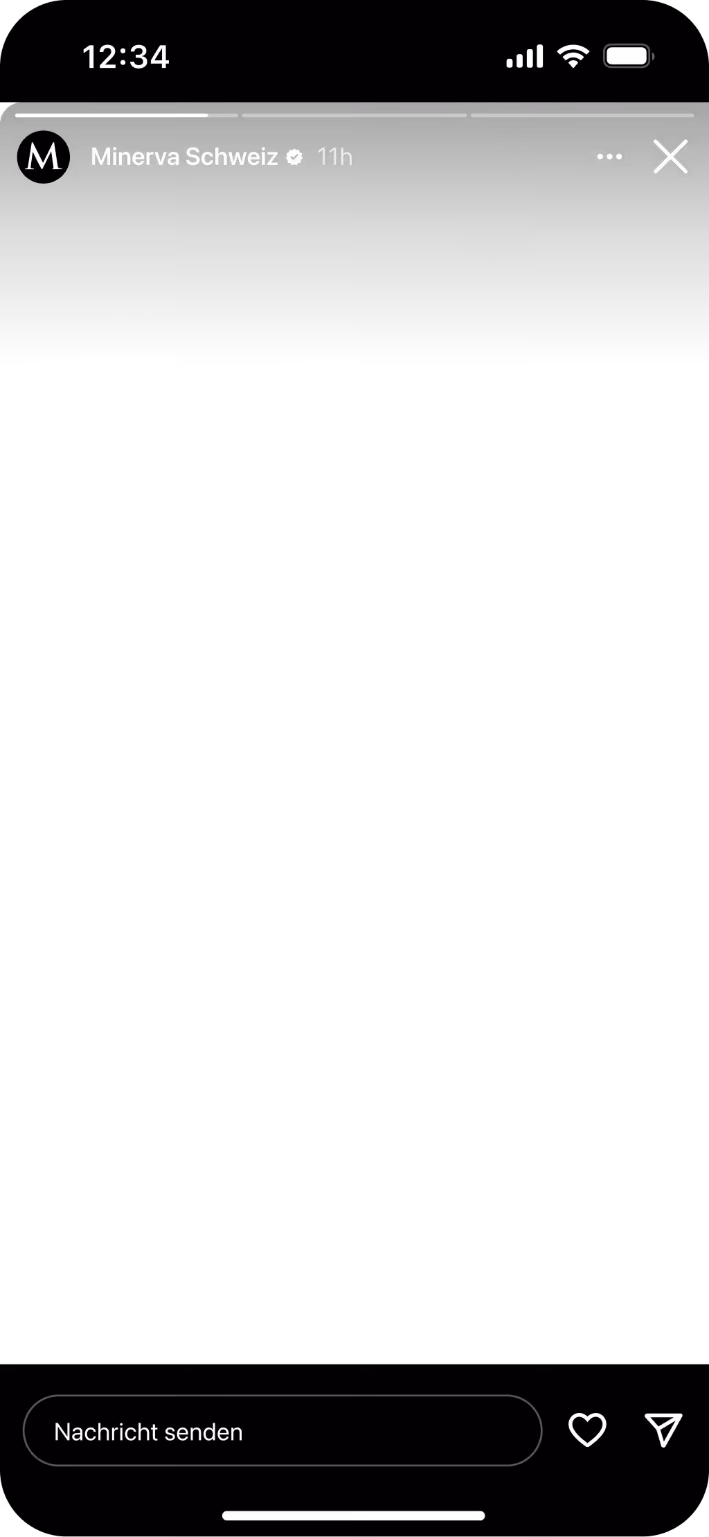 Beispiel Mockup einer Instagram Story von Minerva Schweiz