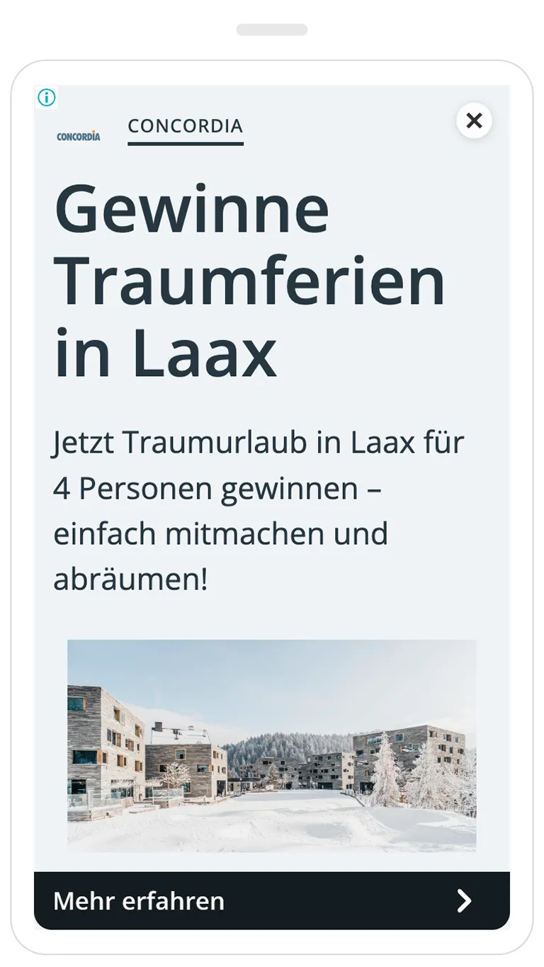 Responsive Google Ad von CONCORDIA für Winterferien Gewinnspiel