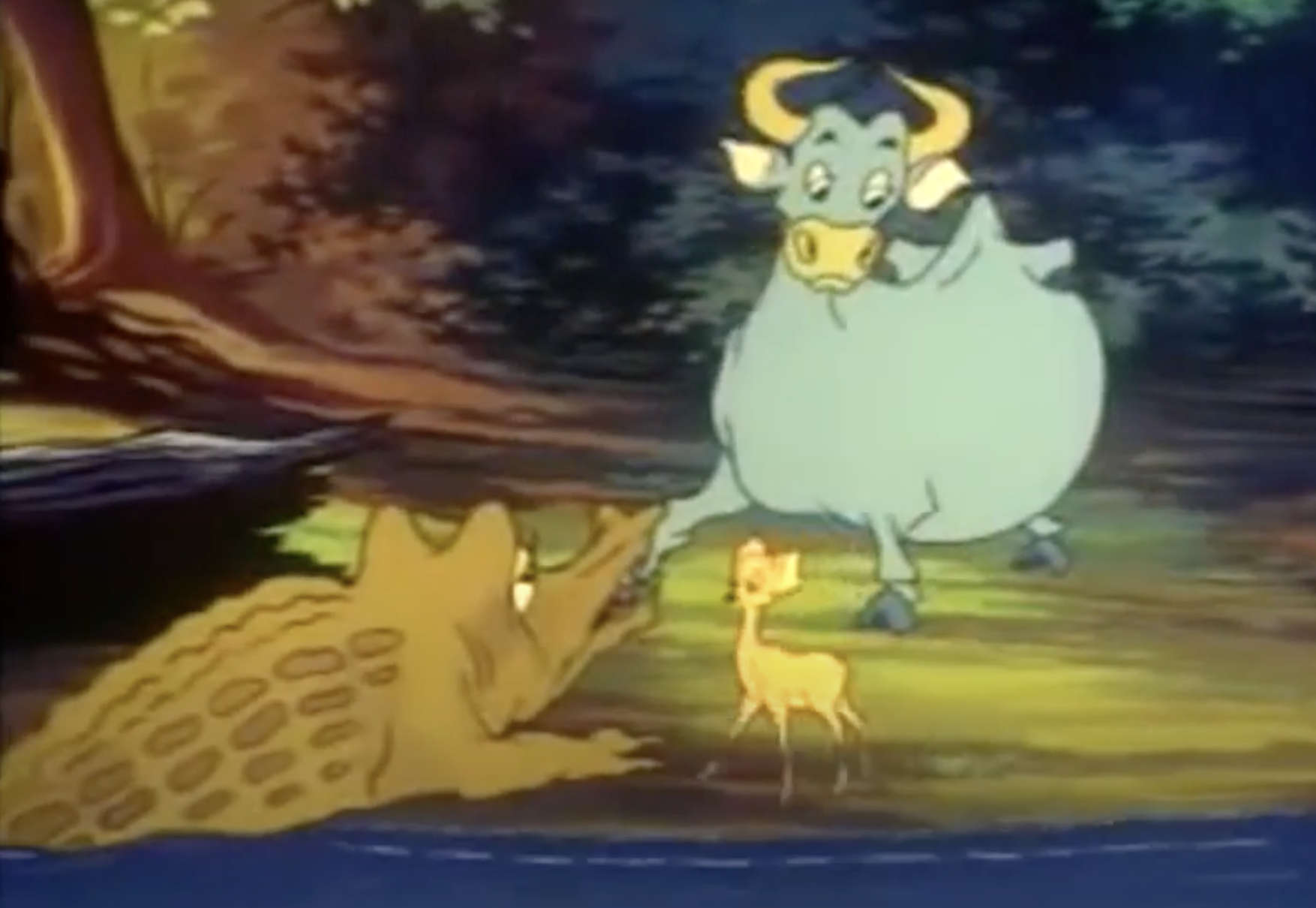 Still from 'The Mousedeer, The Bull, and The Crocodile', The National Film Department of Malaysia (Filem Negara Malaysia)