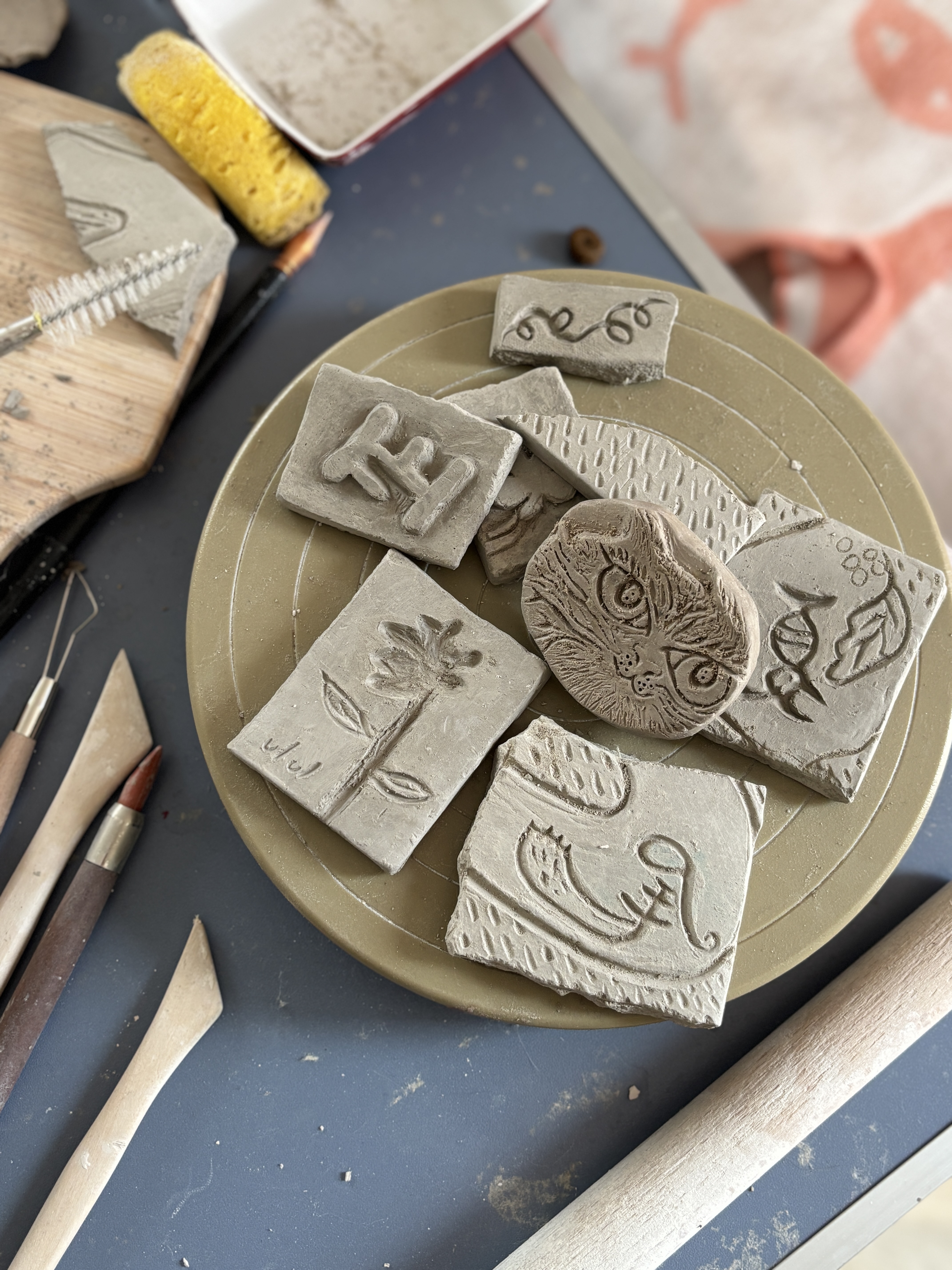 Words of Home (家): A Ceramic Stamp-Making and Gel Plate Printing Workshop