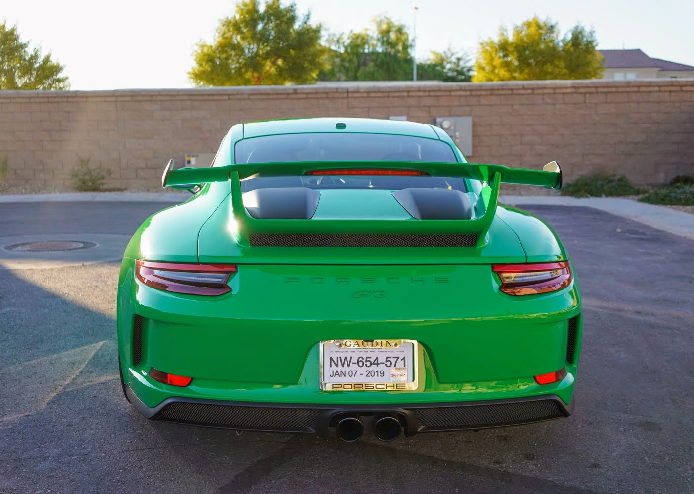 Rear of 2018 Porsche GT3
