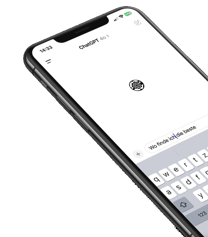 Smartphone with ChatGPT app opened