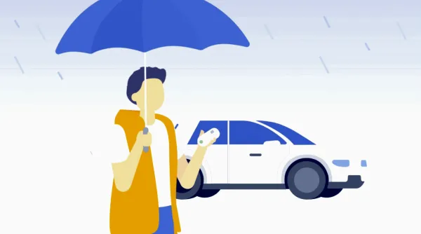 Ilustrație cu o mașină pentru articolul de blog „Un mod simplu de a cumpăra RCA online!”