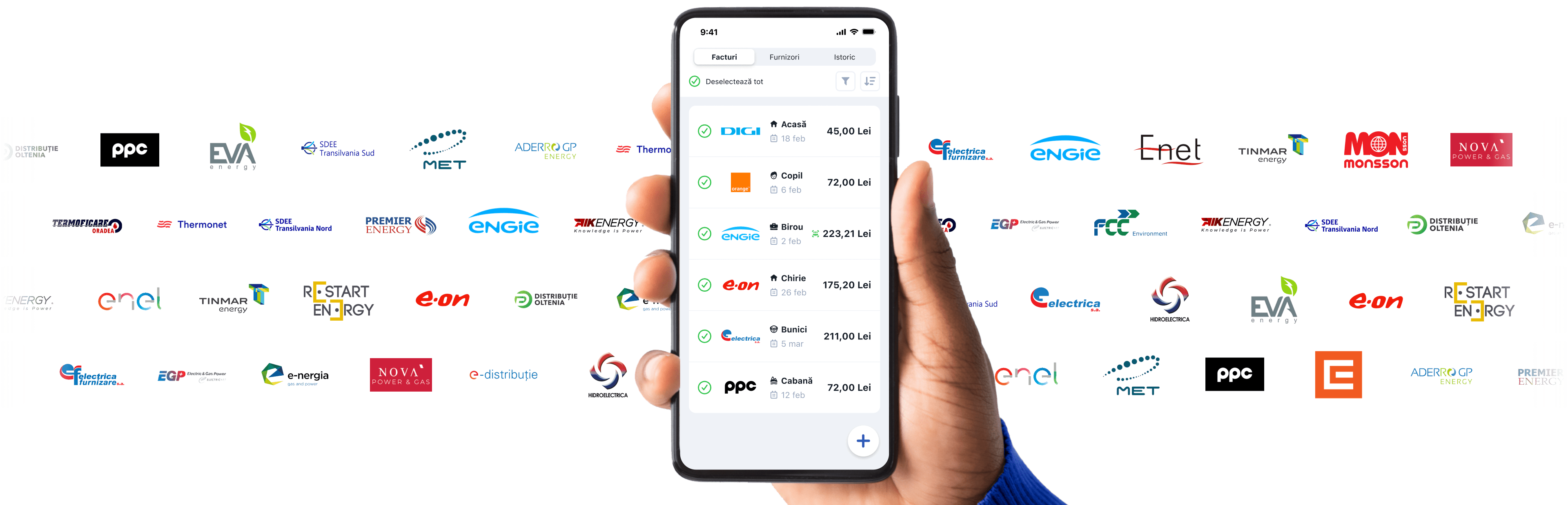Lista furnizorilor de energie electrică din România disponibili în Pago