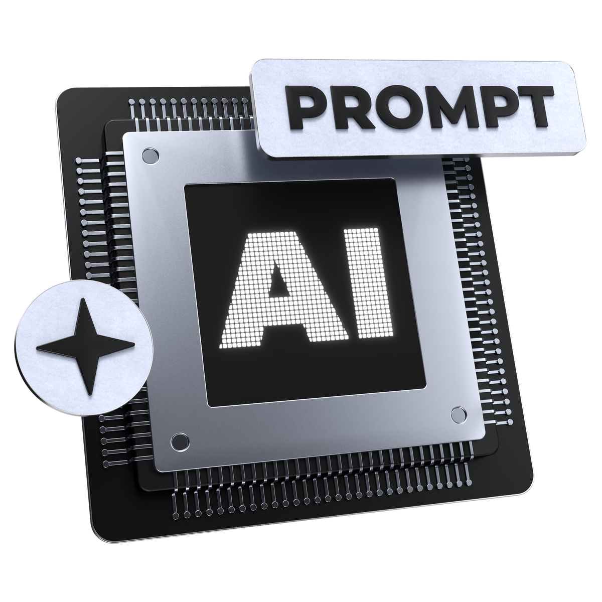 Metallic AI microchip
