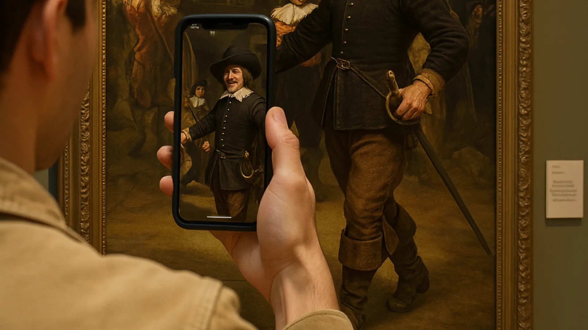 Visitor using a museum mobile guide app to explore artwork, illustrating how a well-designed app can improve visitor engagement and satisfaction.
