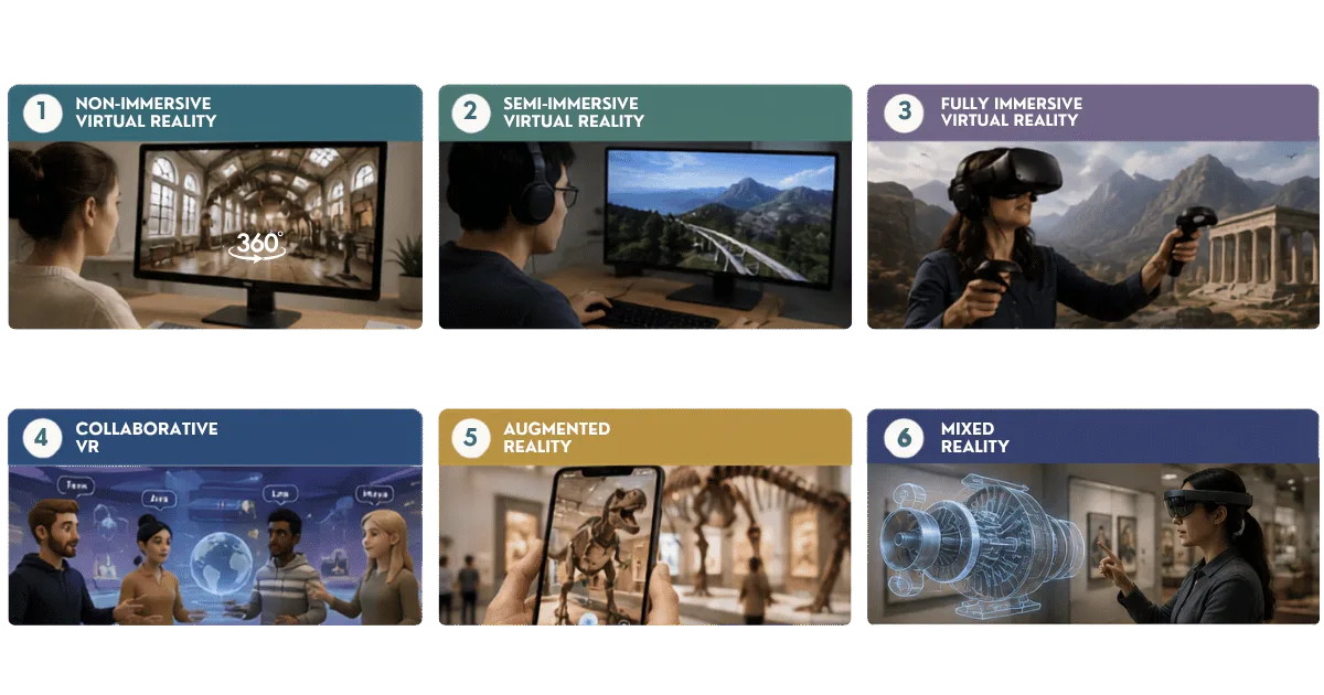 Six types of Virtual reality