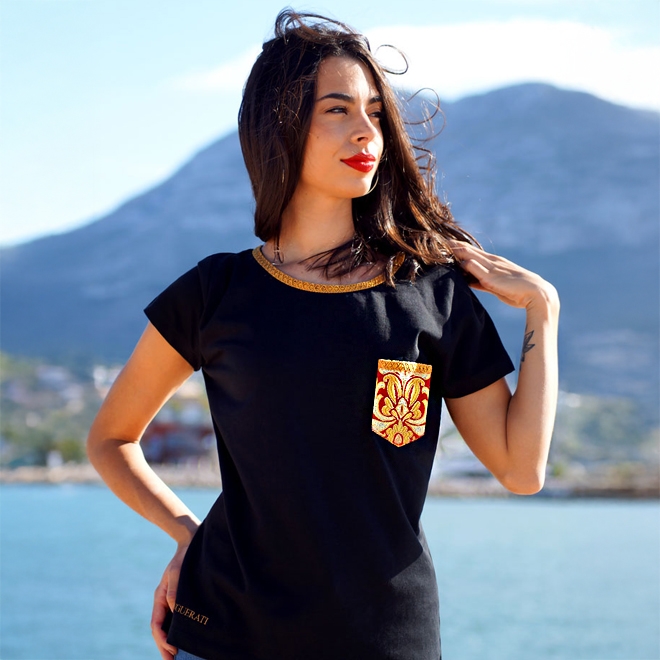 Fallera t-shirt golden passion black