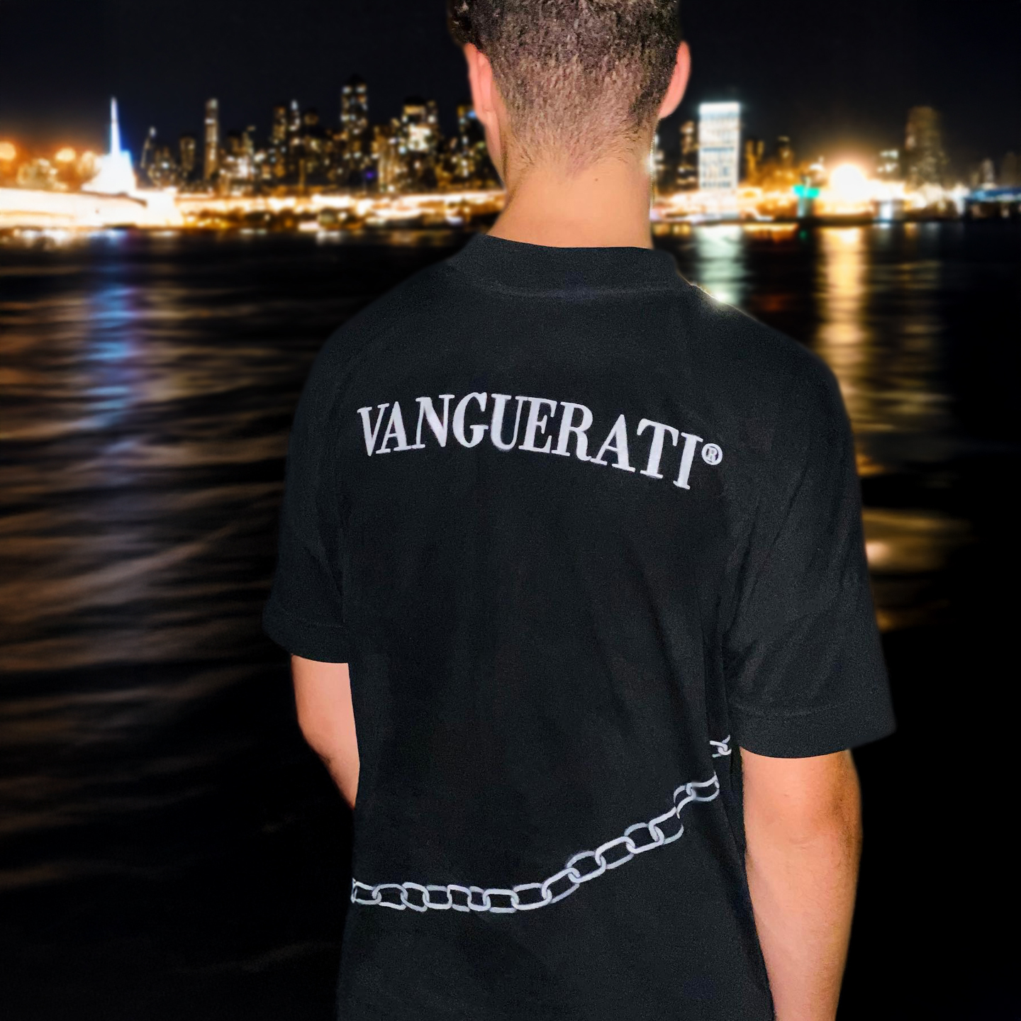 Chain hand-painted T-shirt