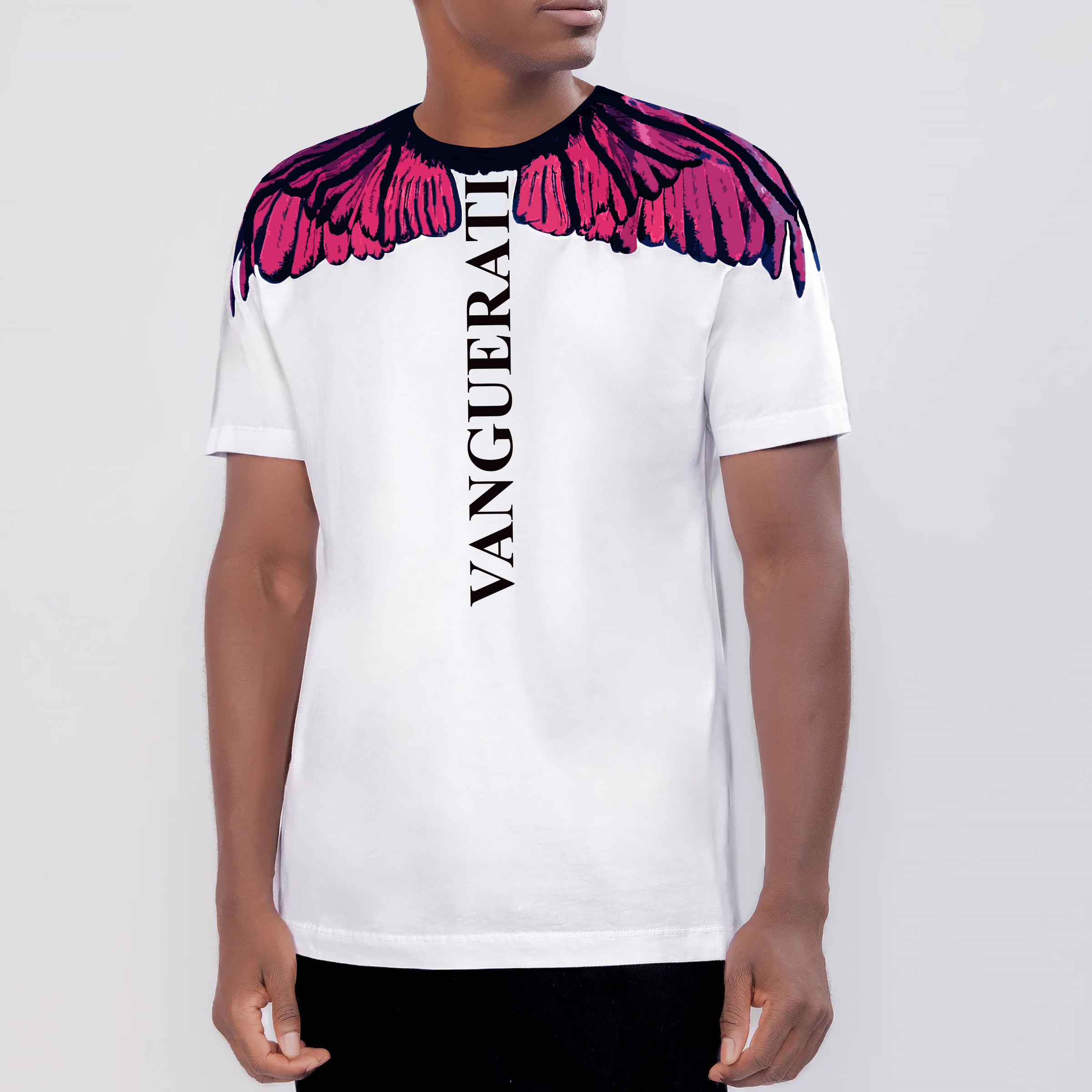 Elite fuchsia wing hand-painted T-shirt