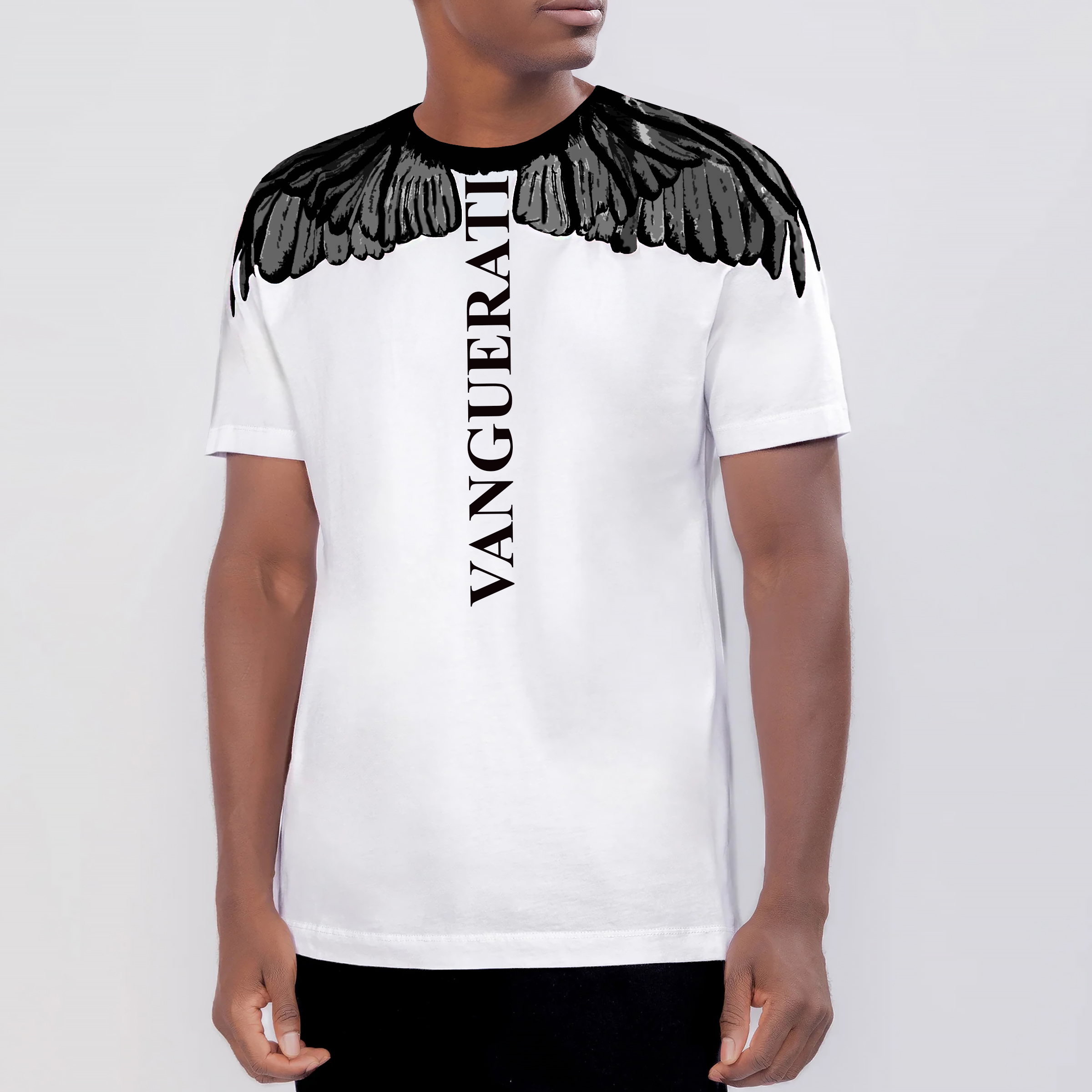 Elite grey wing hand-painted T-shirt