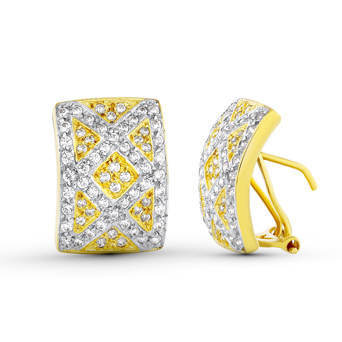 Capri earrings: 18 kt bicolor gold