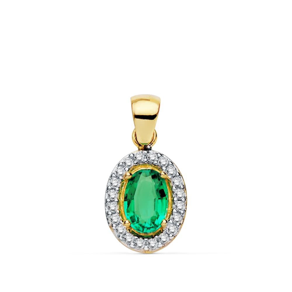Royal mini pendant: 18 kt yellow gold with emerald